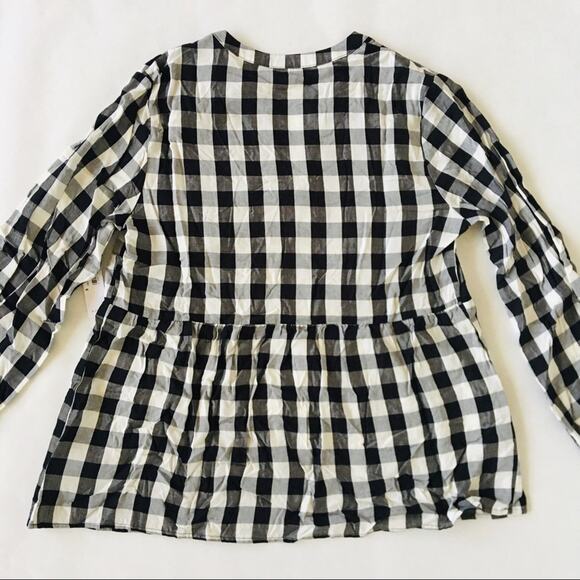 Old Navy | Buffalo Plaid Check Bound Collar Blouse - Picture 7 of 8